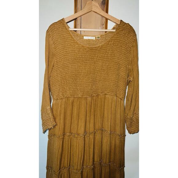 Studio West Tiered Smocked Maxi Dress Women's Size XL Boho Cottagecore Gypsy - Picture 3 of 6
